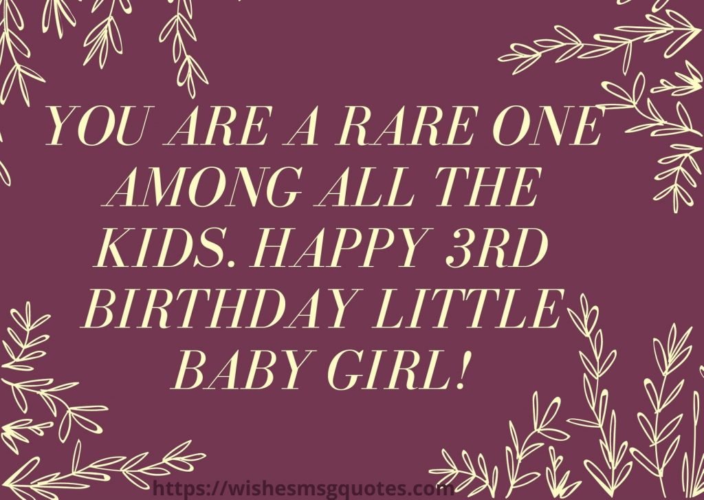 3rd Birthday Messages From Aunt To Baby Girl