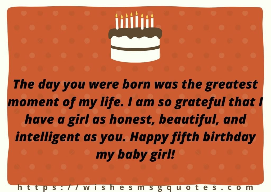 Cutest 5th Birthday Messages For Girl From Father