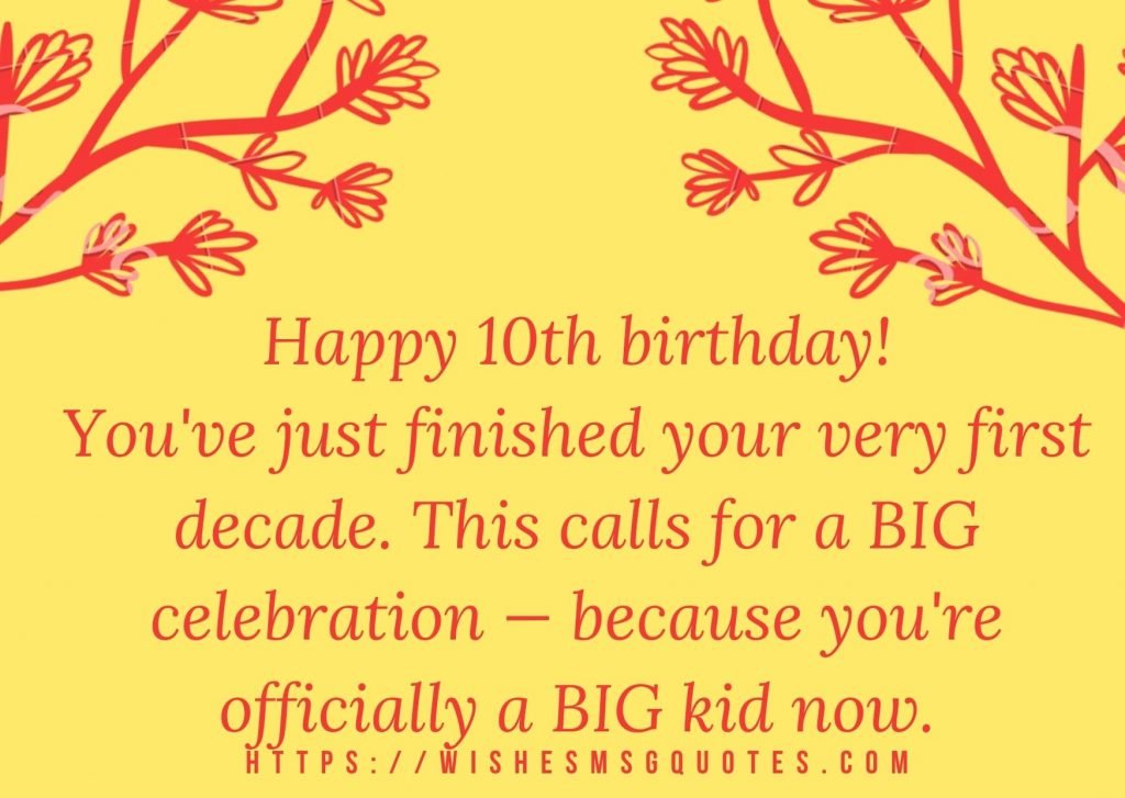 Happy 10th Birthday Messages For Boy