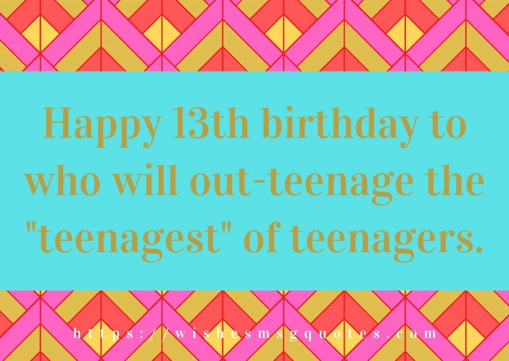13th Birthday Quotes From Classfellow To Boy Or Girl
